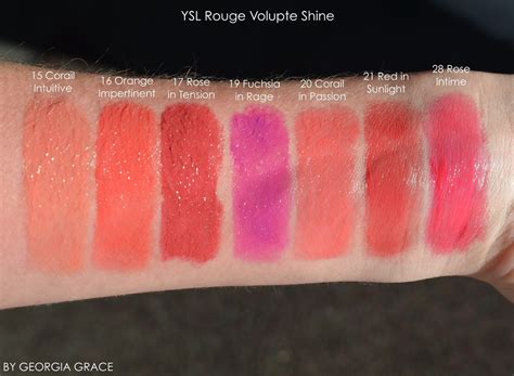 ysl rouge volupte shine swatches 15